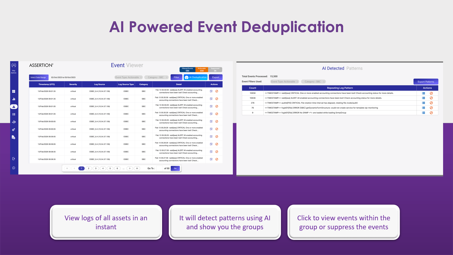 Assertion SmartLogging